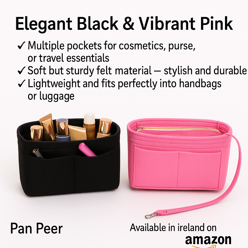 Pan Peer Handbag Organiser Insert with Zipped Pocket, Removable Inner Divider & Bottle Holder – Premium Felt Purse Insert for Tote, Speedy, Neverfull & Medium Bags - Image 7